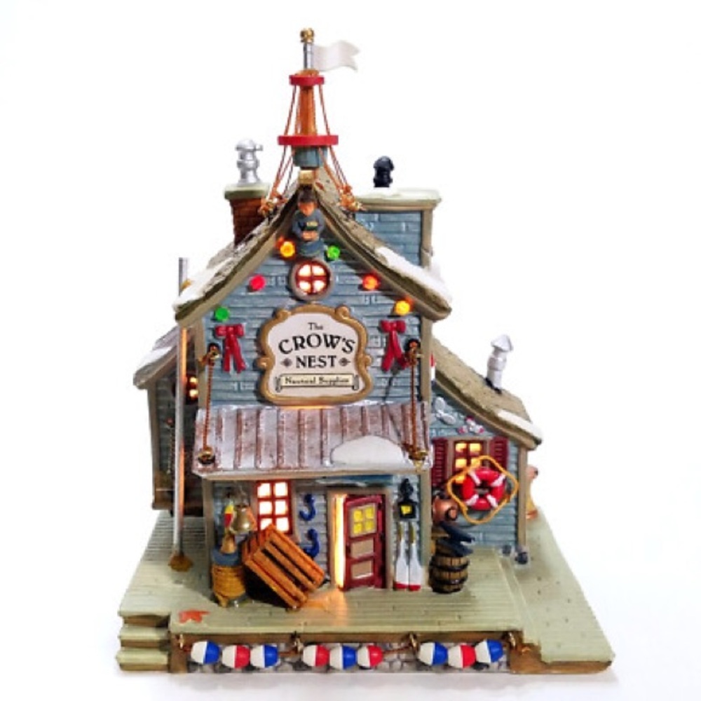 ▪️Lemax 2002 The Crow's Nest Nautical Supplies Porcelain Lighted House